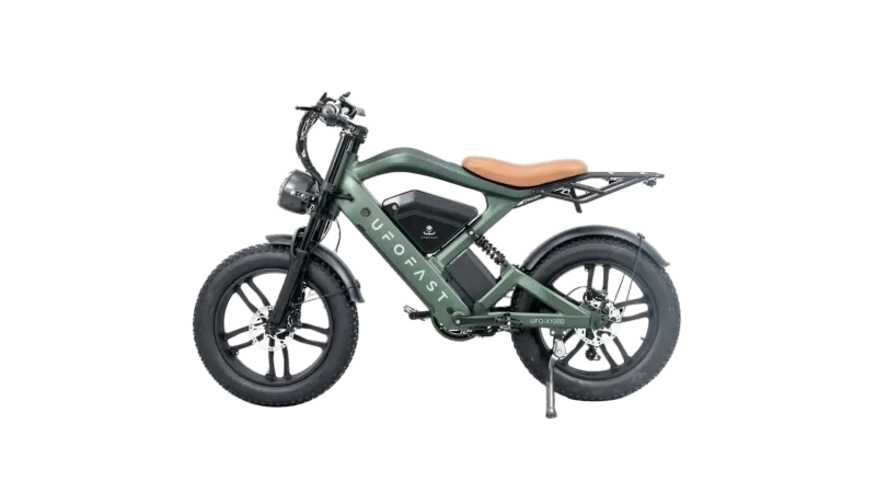 Alex Motors UFO-X100D — Bike fat-tire verde militar